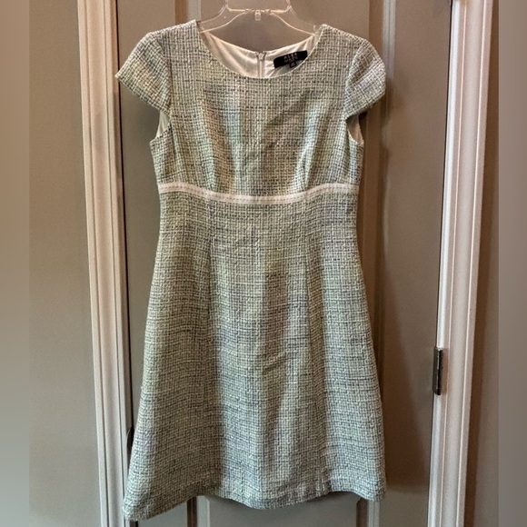 Alex Marie Dresses & Skirts - Alex Marie Tweed Midi Dress in Green and White
